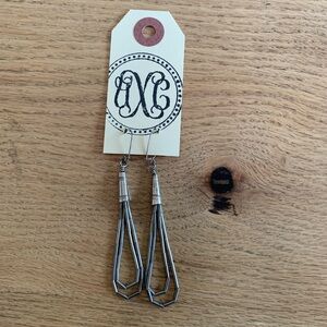 Silver Dangle Loop Pierced‎ Earrings Women’s NWT